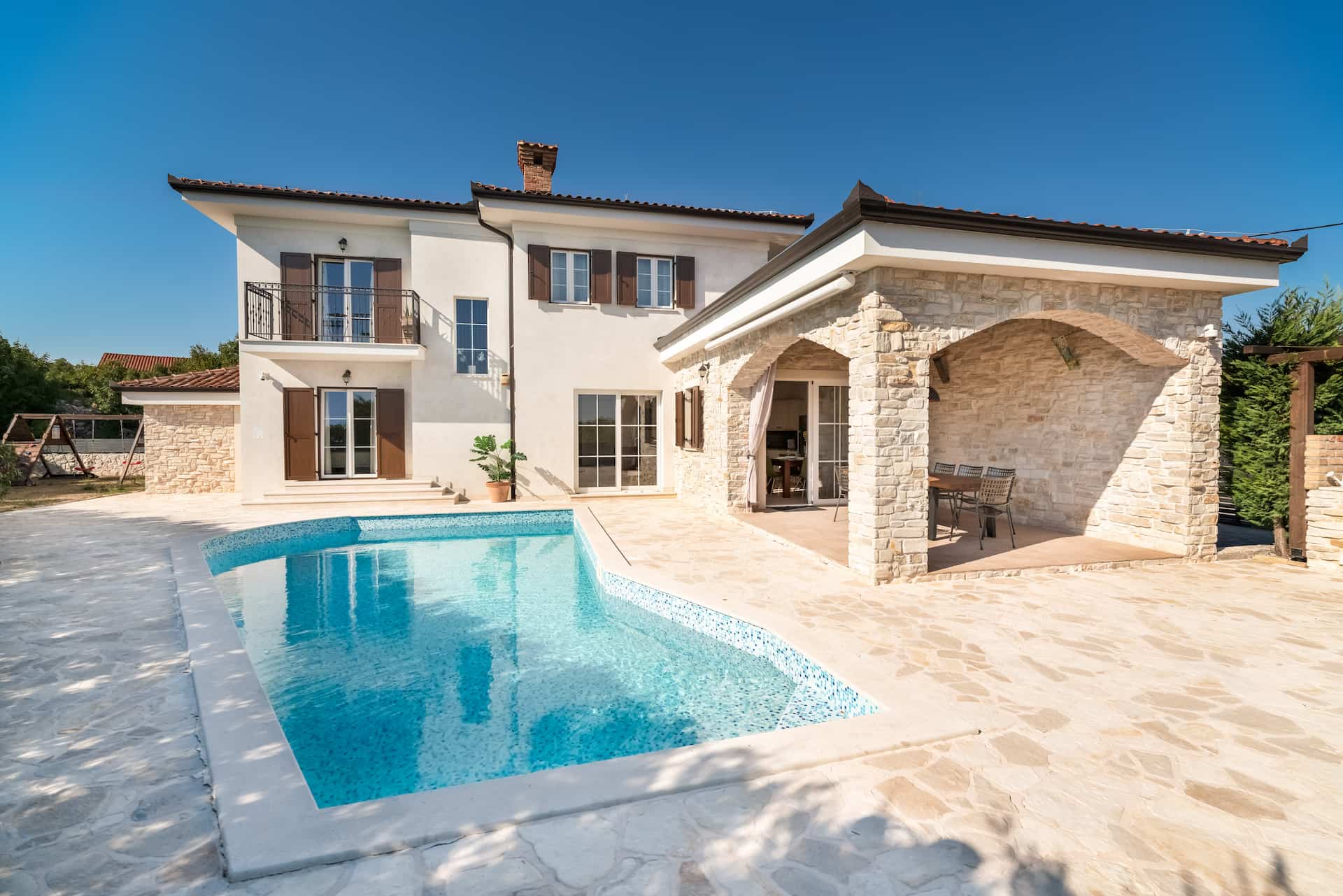 A romantic villa with a heated swimming pool and large garden