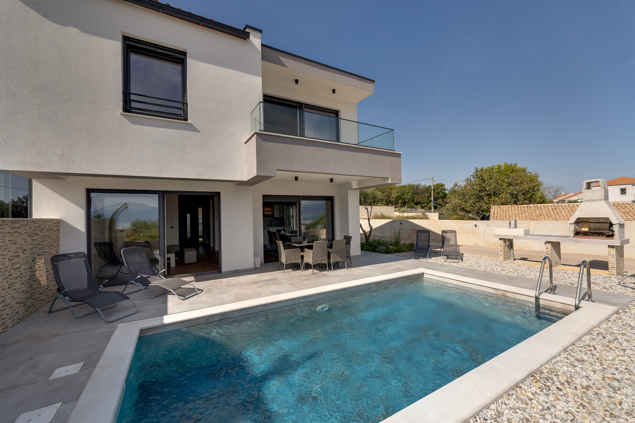 Villa Rosemary - pool and a panoramic view, close to a sandy beach